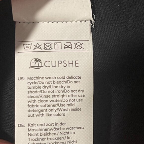 Cupshe Women’s 2X Black One-Piece Swimsuit V-Neck Mesh Sheer Tummy Control - Picture 6 of 9